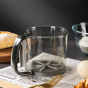 Tamis à farine semi-automatique transparent avec presse manuelle, filtre de cuisine, tamis à farine antiadhésif, outils de pâtisserie - Product Image 3