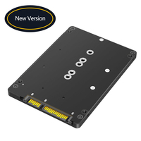 2 in 1 menggabungkan M.2 NGFF key B & mSATA SSD ke 2.5 SATA3 Adapter dengan plastik penutup