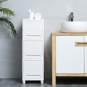 ตู้เก็บของในห้องน้ำ3ชั้นแบบบางตู้เก็บของแคบพร้อมลิ้นชัก - Product Image 2