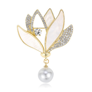 Bauhinia Flower Fancy Zircon Plated Gold Alloy Channel Set Corsage Pin Women's <b>Wedding</b> Engagement Party Gift <b>Accessories</b> - Product Image 6