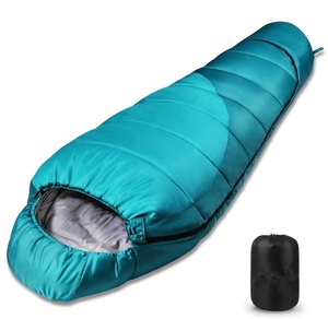 Sac de couchage de style momie imperméable 3 saisons pour adultes, pour le camping et la randonnée en plein air, tissu polyester pour l'hiver et l'été - Product Image 2