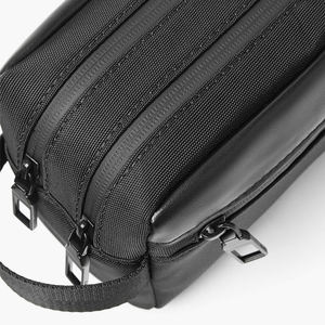 Pochette à cosmétiques imperméable en toile noire de haute qualité pour hommes, trousse de toilette en cuir de voyage, trousse de toilette Dopp pour hommes, vente en gros - Product Image 4