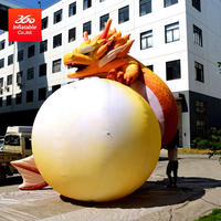 Ballon de lune gonflable publicitaire, ballon de dessin animé Dragon couché sur la lune, personnalisé