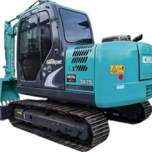 Excavatrice résistante utilisée de chenille de Kobelco SK75 7Ton haute efficacité de fonctionnement PLC de pompe de moteur de noyau de matériel de construction - Product Image 1