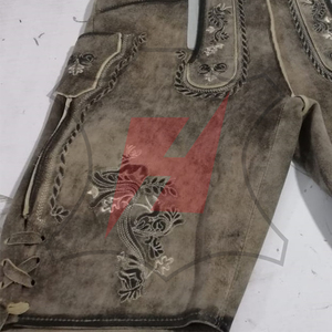 Cómodas Lederhosen Tradicionales Alemanas de Cuero Genuino Bávaro con Hebillas Ajustables - Product Image 4