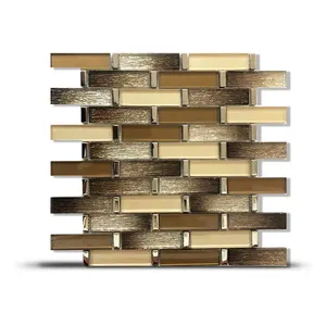 Glass Mosaic Wall decoration Tiles Laminated strip Home Decor Featured Wall Covering Home Decor Interior Modern Design