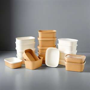 Bol en papier kraft brun jetable pour emballage alimentaire, motif rond, gobelet à emporter, bols en papier kraft pour salade - Product Image 4