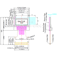 شاشة عرض 72x40 72*40 SSD1306 صغيرة أحادية اللون بيضاء 16 دبوس SPI I2C IIC مايكرو مي الفرقة الذكية 2 oled