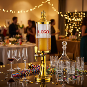 Distributeur <span class=keywords><strong>de</strong></span> Boissons LED Écologique et <span class=keywords><strong>Rechargeable</strong></span> <span class=keywords><strong>de</strong></span> Qualité Alimentaire, Style Européen, avec Tube à Glace, pour <span class=keywords><strong>Bière</strong></span> et Jus, en PC, Type Baril à Vin - Product Image 1