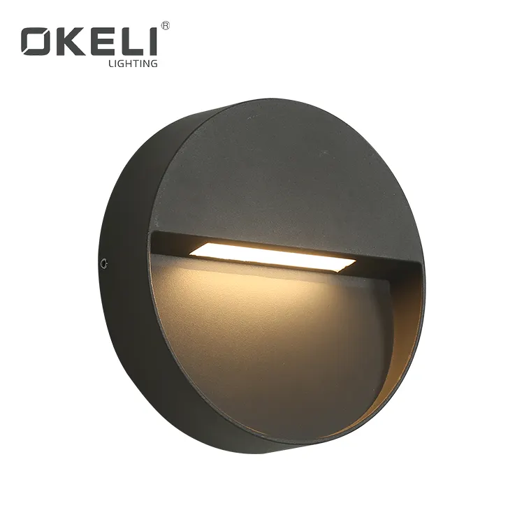 OKELI yüksek kalite led duvar lamba 5w 10w led merdiven lambası açık yuvarlak bağlantı tablası aydınlatma lambası