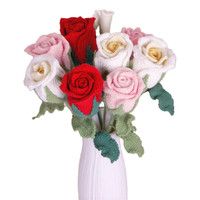 LILIS Handgefertigte Gehäkelte Einzelne Rosen Künstliche Blumen Romantisch Modern Baumwollstoff Halloween Umweltfreundliches Geschenk