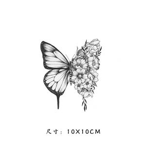 Pochoir pour le corps au henné pour hommes, vagin, jus de fruits à base de plantes, autocollant de tatouage temporaire pour femme, semi-permanent, fleur de lotus - Product Image 3