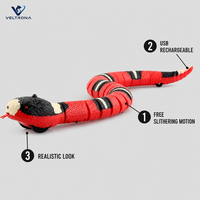 Serpent jouet électrique réaliste, serpent robot rampant avec des yeux lumineux, rechargeable par USB pour les enfants, jeu interactif