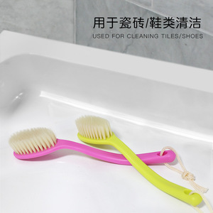 Household Cleaning <b>Brush</b> Pink Yellow Soft Bristle 23.5cm For Tile <b>Shoe</b> Cleaning - Product Image 4