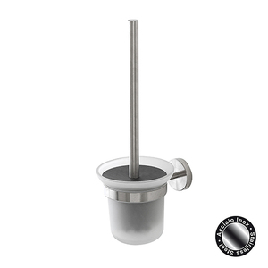 Support pour brosse de toilette en acier satiné 11x14,5xh36cm, accessoire mural pour salle de bain - Product Image 1