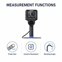 Caméra d'inspection industrielle par endoscope vidéo, type outil, écran IPS HD 3,5 pouces, articulation à 360°, sonde flexible à 220°, IP67, 1MP 1280x720