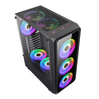 Boîtier PC Gaming Mid-Tower en Verre Trempé Noir ATX Micro-ATX ITX avec USB 3.0 pour Ordinateur de Bureau – En Stock