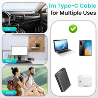 Câble de charge magnétique de type C noir de remplacement pour DJI Mic Mini 2 Mic 3 Transmitter, charge rapide et transfert de données