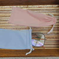 Pochette à lunettes personnalisable, tendance, rectangulaire, en microfibre douce, avec cordon de serrage, colorée