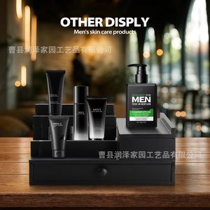 Black Wooden Perfume Storage Rack 3 Tier With Drawer Cosmetic Organizer Desktop Display <b>Stand</b> - Product Image 5