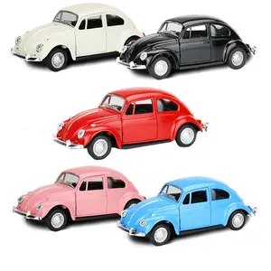 Vintage coche escarabajo juguete modelo de coche modelo Diecast tira de aleación de coche de juguete de regalo de los niños decoraciones de la torta pastel de decoración del hogar