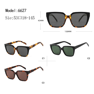 Gafas de Sol Rectangulares con Marco de Concha de Tortuga, Lentes Marrones, Protección UV400, Estilo Unisex para Adultos - Product Image 3