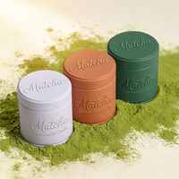 Nouveauté Boîte à Matcha Métal Ronde Personnalisée 30g-200g Boîte Vide pour Thé Vert en Poudre Café