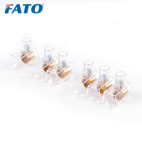 Bloque de terminales transparente FATO PC 1.5mm² 2.5mm² 4mm² 6mm² 10mm² 16mm² 25mm² 450V 500V conector de cable de latón con tornillo