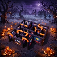 Maison hantée gonflable d'Halloween 20x20 pieds, jeu de labyrinthe gonflable effrayant avec souffleur 950W