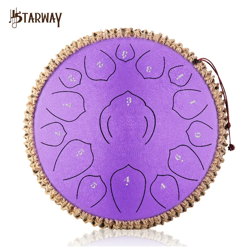 Starway 14 inch 15 note sound therapy chakra steel tongue drum music instrument handpan drum for yoga