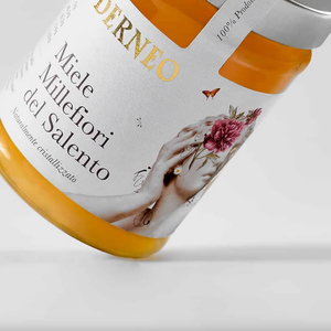 Tùy chỉnh mật ong nhãn vàng lá in kỹ thuật số Kết cấu GiấY Dán thực phẩm 16oz thủy tinh Mason đóng hộp <span class=keywords><strong>Jar</strong></span> chai bao bì nhãn - Product Image 6