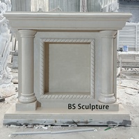 Meilleure sculpture de cheminée en travertin IRI sculptée à la main, design moderne et populaire, décoration intérieure, garantie 5 ans