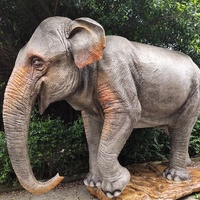 Modèle d'éléphant animatronique grandeur nature, statue réaliste de faune pour l'exposition en zoo et musée, décoration de paysage de parc