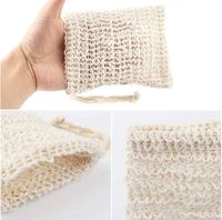 Sac à savon en coton naturel biodégradable réutilisable avec logo personnalisé, en forme de loofah, avec cordon de serrage, recyclé, minimaliste, beige