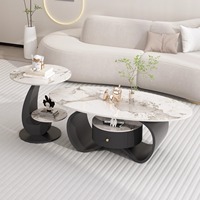 Ensembles de Meubles de Salon Tendance Luxe Léger Moderne Haut de Gamme : Tables Basses et Tables d'Appoint de Canapé pour un Usage Domestique Exclusif