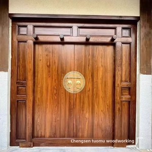 <span class=keywords><strong>Porte</strong></span> d'entrée de villa de style chinois en olivier ancien, <span class=keywords><strong>double</strong></span> <span class=keywords><strong>battant</strong></span>, panneau plat, en bois massif, vintage - Product Image 4