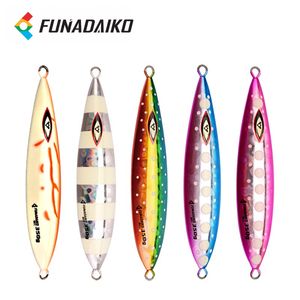 FUNADAIKO 250g-500g Plantilla de plomo de hundimiento lento señuelo de <span class=keywords><strong>pesca</strong></span> de metal señuelo de arrastre de plantilla de metal luminoso ancho - Product Image 1