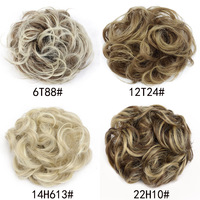 Chignon synthétique bouclé en forme de fleur, accessoire pour cheveux, résistant à la chaleur, longues boucles, couleur OMBRE