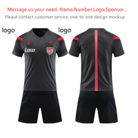 T-shirt respirant avec Logo de l'équipe de votre équipe, uniforme de Football pour hommes, en tissu noir, personnalisable