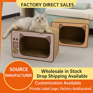 JZ em forma de TV reversível papelão ondulado <span class=keywords><strong>Cat</strong></span> <span class=keywords><strong>Scratcher</strong></span> House Opcional <span class=keywords><strong>Catnip</strong></span> FlatPack <span class=keywords><strong>Cat</strong></span> Trees & <span class=keywords><strong>Scratcher</strong></span> - Product Image 2