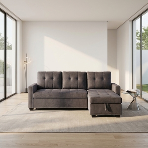 Reliable Quality L-Shaped Convertible <b>Sofa</b> Bed With Soft Cushion Support For 4-Seater Comfortable Living Room Or Outdoor Use - Product Image 1