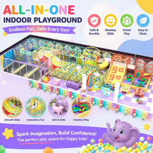 CE EN1176 Certified Children <b>Indoor</b> Playground with <b>Slide</b> Obstacle Net for <b>Indoor</b> Trampoline Park - Product Image 1