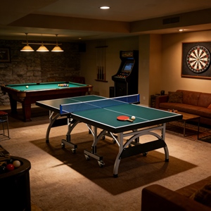 Table de tennis de table pliable personnalisable pour la maison, table de tennis de table d'intérieur pour les <span class=keywords><strong>grandes</strong></span> familles, jeu interactif de loisirs et de compétition - Product Image 1