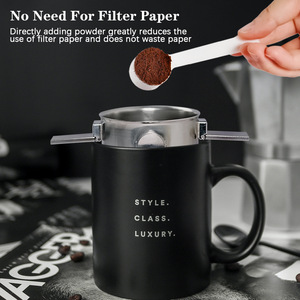 ตัวกรองกาแฟสแตนเลส 304 ถ้วยหยดแบบยืดหดได้สองชั้นแบบพกพาดีไซน์ทันสมัย - Product Image 4