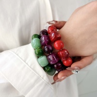 Braccialetti alla Moda con Perline Quadrate e Rotonde in Resina Acrilica Colorata, Set di Bracciali Elastici Fatti a Mano per Donna, Vendita all'Ingrosso