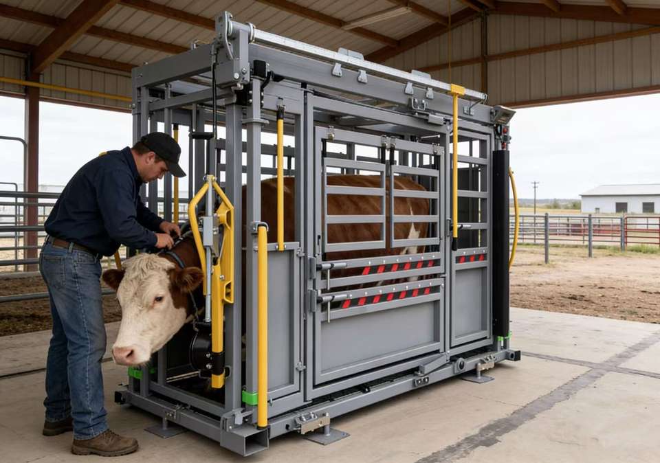 Heavy Duty Steel Cattle Squeeze Chute Automatic and Manual Cow Crush ...
