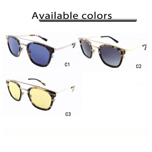 Concevez Votre Propre Designer Métal Acétate CR39 Lunettes De Soleil Minces Vintage Rétro Double Pont Lunettes De Soleil Polarisées Pour Les Femmes - Product Image 4