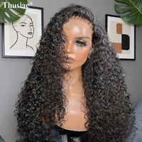 Perruques Jerry Curly en cheveux humains, Lace Front transparente, pour cheveux vietnamiens bruts, Water Wave, Kinky Curly, pour femmes noires