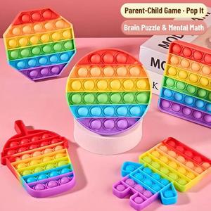 Jouet sensoriel <span class=keywords><strong>Pop</strong></span> <span class=keywords><strong>It</strong></span> anti-stress pour enfants, motif arc-en-ciel, type 'Mouse Slayer Pioneer', pour la relaxation mère-enfant - Product Image 1