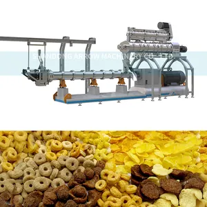 Equipo de maquinaria extrusora de escamas de maíz, dispensador de precio de cereales, línea extrusora de Doritos, línea de procesamiento de alimentos